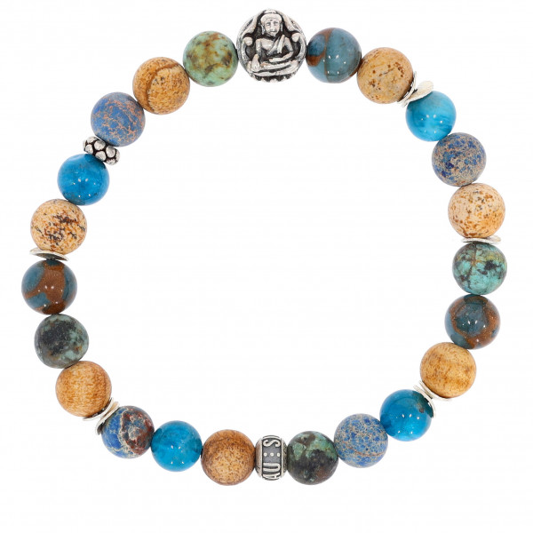 Edelsteinarmband mit Gravur für Männer-Buddha