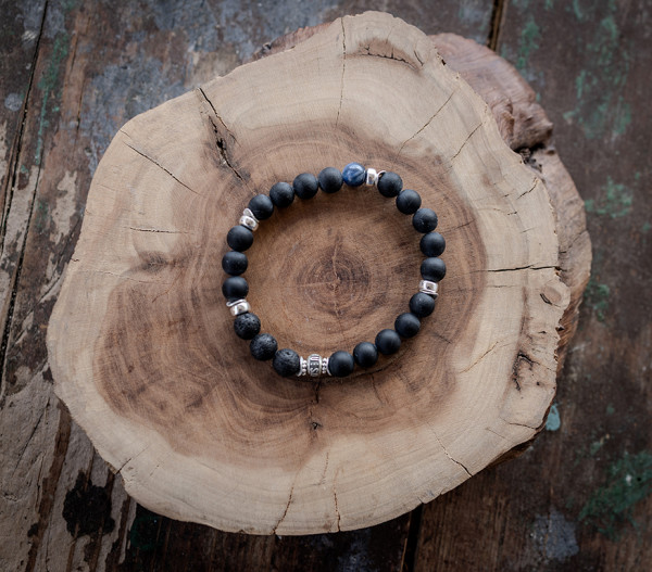 Herrenarmband aus schwarzem Turmalin –"Midnight Legacy" 