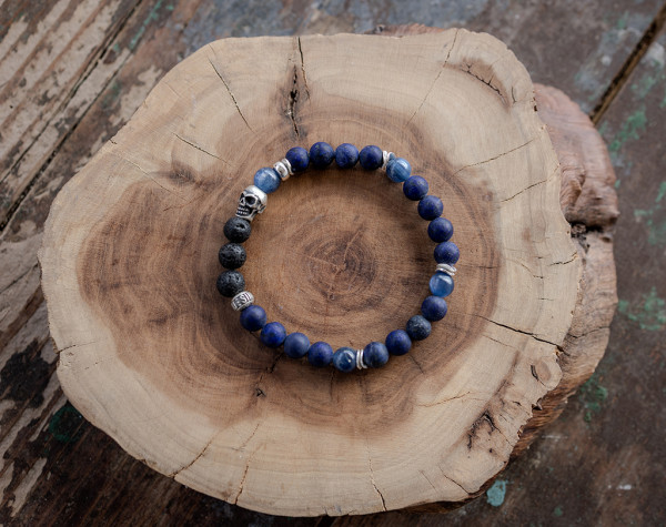 Herrenarmband Lapislazuli "Royal Essence" - königsblau