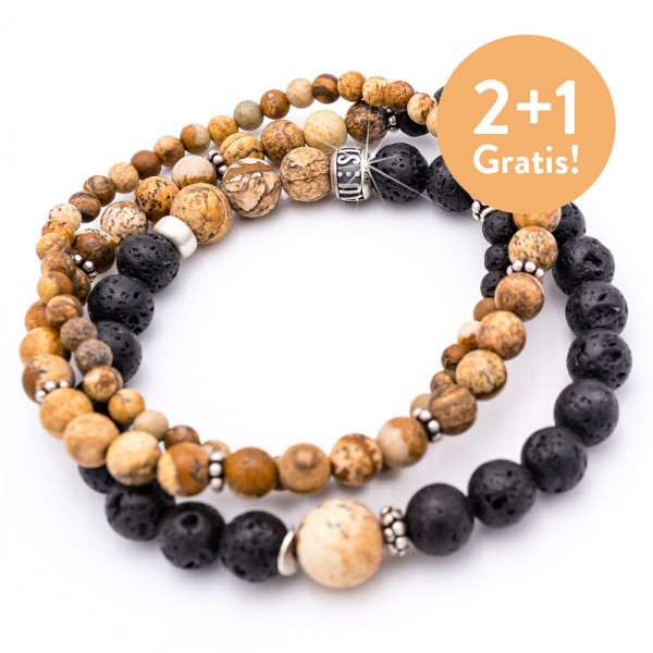 The Nature Bracelet 3er Set (2+1 Edition) Herrenarmband